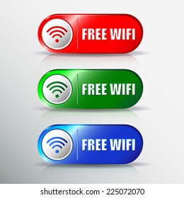 Set of different wifi icons for design. Vector Illustration. 