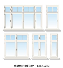 Set of different windows