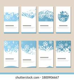 Set with different winter christmas templates. Cards for your festive design and new year advertisement
