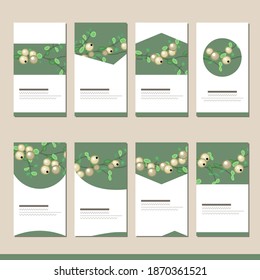 Set with different winter christmas templates with decoration. Cards for your festive design and advertisement