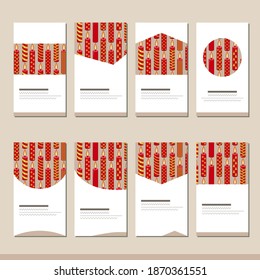 Set with different winter christmas templates with decoration. Cards for your festive design and advertisement