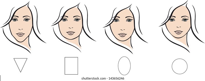 Set of different woman's faces - vector