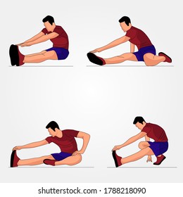 Set of different yoga poses - Vector