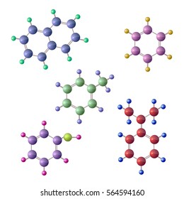 set of differents aromaticity molecules