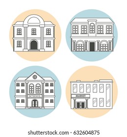set differents building house business line