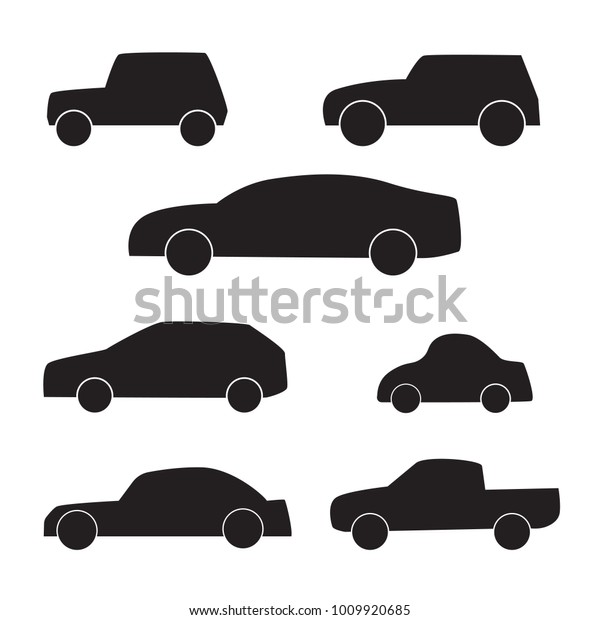 set of\
differents car silhouettes- vector\
illustration