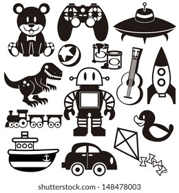 A set of differents cute vector toys