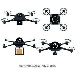 set differents drone isolated