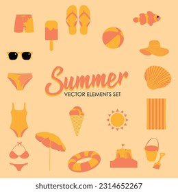 set of differents summer vectore elements