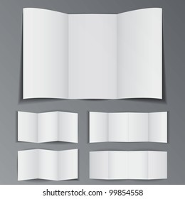 Set of differrent folded paper booklet