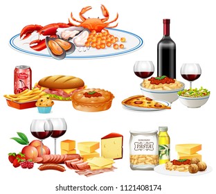 A Set of Diffrent Cuisine illustration