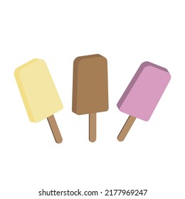 Set of diffrent ice creams isolated on white background in vector formate.