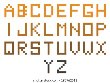 set of digital alphabet letters