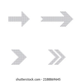 conjunto de flecha digital con diseño de puntos
