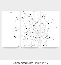 Set of  digital backgrounds for communication, molecule structure vector illustration.