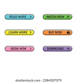set of digital buttons. internet user interface sign and symbol.
