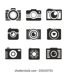Set of digital camera symbols made in vector. Photography icons. Photocam symbols. 