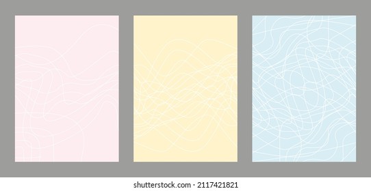 Conjunto de portadas digitales con líneas abstractas.