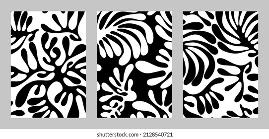 Set of digital covers with abstract shapes.