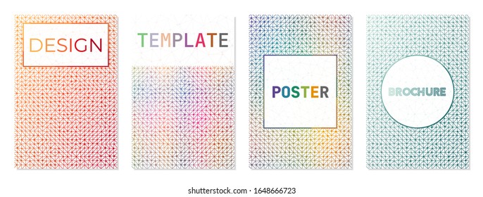 Set of digital covers. Can be used as cover, banner, flyer, poster, business card, brochure. Artistic geometric background collection. Charming vector illustration.