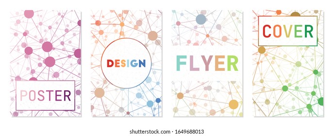 Conjunto de portadas digitales. Se puede utilizar como portada, banner, volante, afiche, tarjeta de visita, folleto. Colección de fondo geométrico atractiva. Impresionante ilustración vectorial.