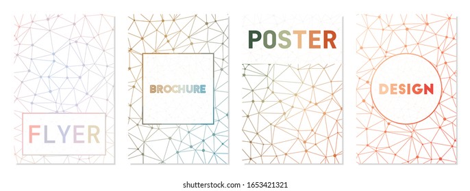 Set of digital covers. Can be used as cover, banner, flyer, poster, business card, brochure. Amazing geometric background collection. Creative vector illustration.
