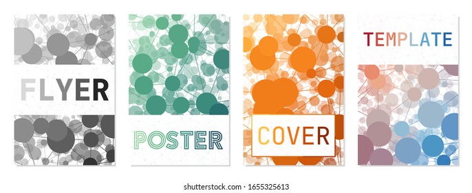 Set of digital covers. Can be used as cover, banner, flyer, poster, business card, or brochure. Awesome geometric background collection. Artistic vector illustration.