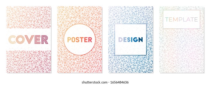 Set of digital covers. Can be used as cover, banner, flyer, poster, business card, brochure. Appealing geometric background collection. Attractive vector illustration.