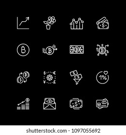 Set of digital currency line icons
