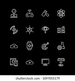 Set of digital device, gamepad line icons
