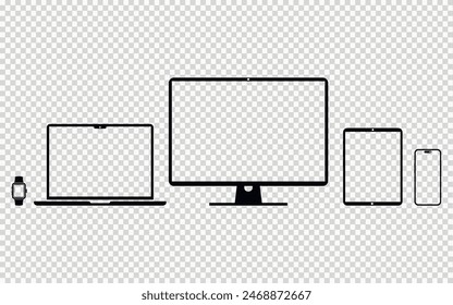 Set of digital devices icons