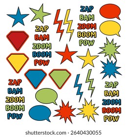 set of digital files superhero theme
