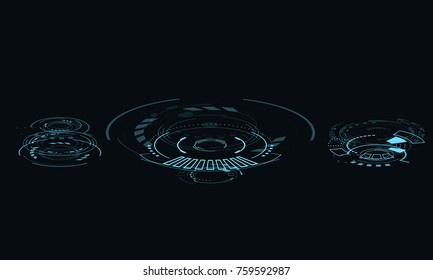 Set digital futuristic user interfaces, HUD for app and web. Abstract vector illustration futuristic concept.