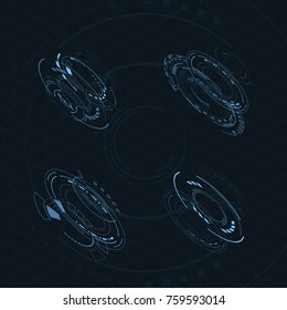Set digital futuristic user interfaces, HUD for app and web. Abstract vector illustration futuristic concept.