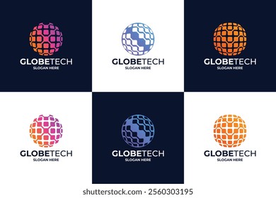 Set Of Digital Globe Logo design