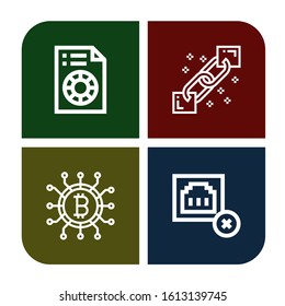 Set of digital icons. Such as Printing test, Blockchain, Cryptocurrency, Connection error , digital icons