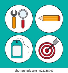 set digital marketing concept design