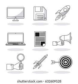 set digital marketing network media communication