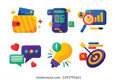 Set of Digital Marketing social media icon vector illustration