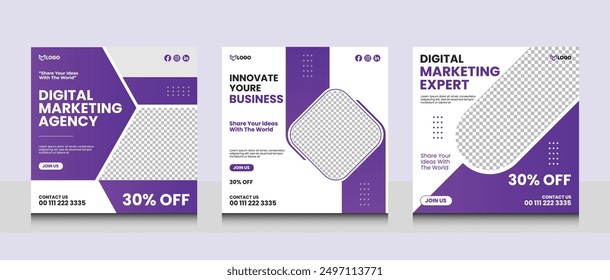 Set of Digital marketing social media post design template