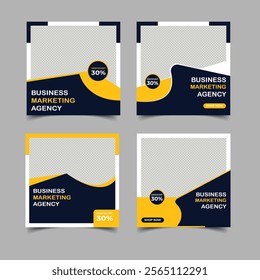 Set Digital marketing social media post template concept design. online marketing promotion banner template