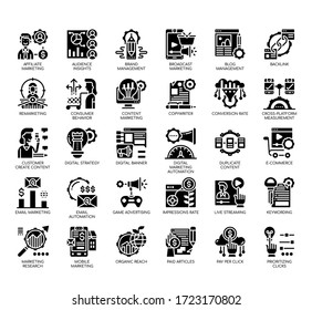 Set of digital marketing thin line and pixel perfect icons for any web and app project. 