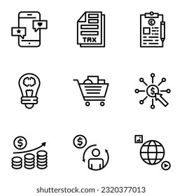 Conjunto de Iconos de línea delgada de marketing digital - EDITABLE STROKE - Vector EPS