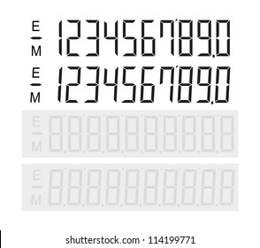 Set of digital number