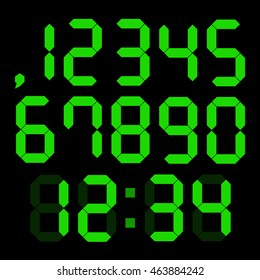 Set of digital numbers