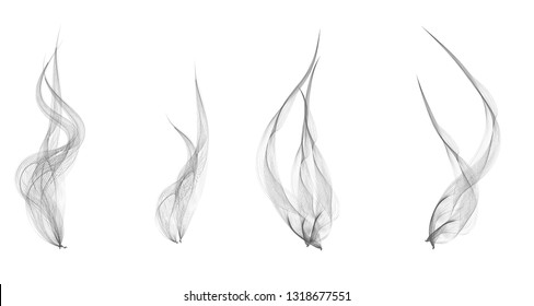 Set of digital realistic smoke vector illustration