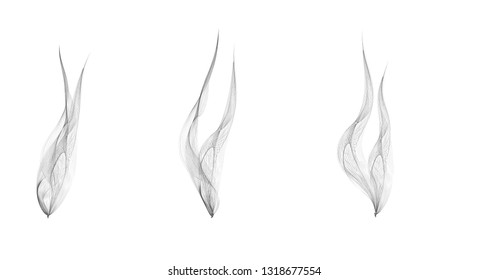 Set of digital realistic smoke vector illustration