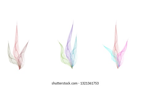 Set of digital realistic smoke vector illustration