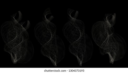 Set of digital smoke vector illustration