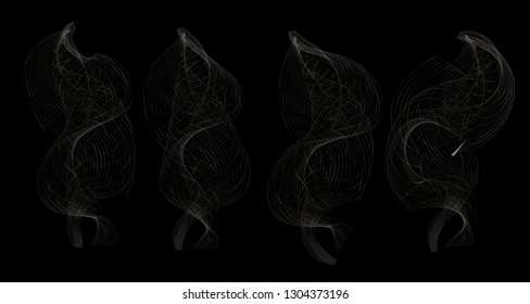 Set of digital smoke vector illustration